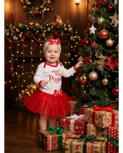 Костюм з юбочкой "Моє перше Різдво" 7-150